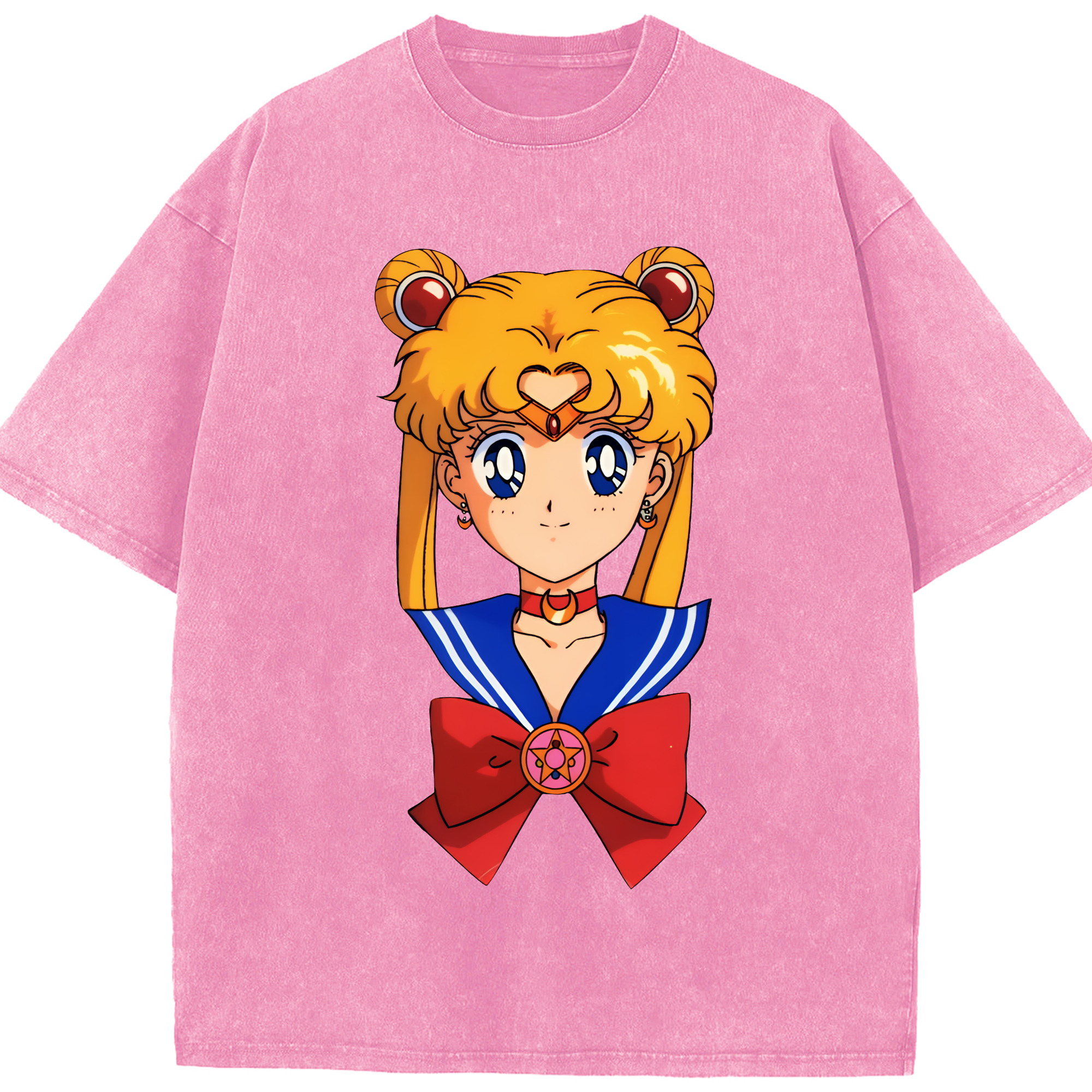 （画像用） 美少女戦士セーラームーン 月野 うさぎ つきの うさぎ Sailor Moon Tsukino Usagi 綿100% ヴィンテージ風 半袖Tシャツ（フロントプリント）
